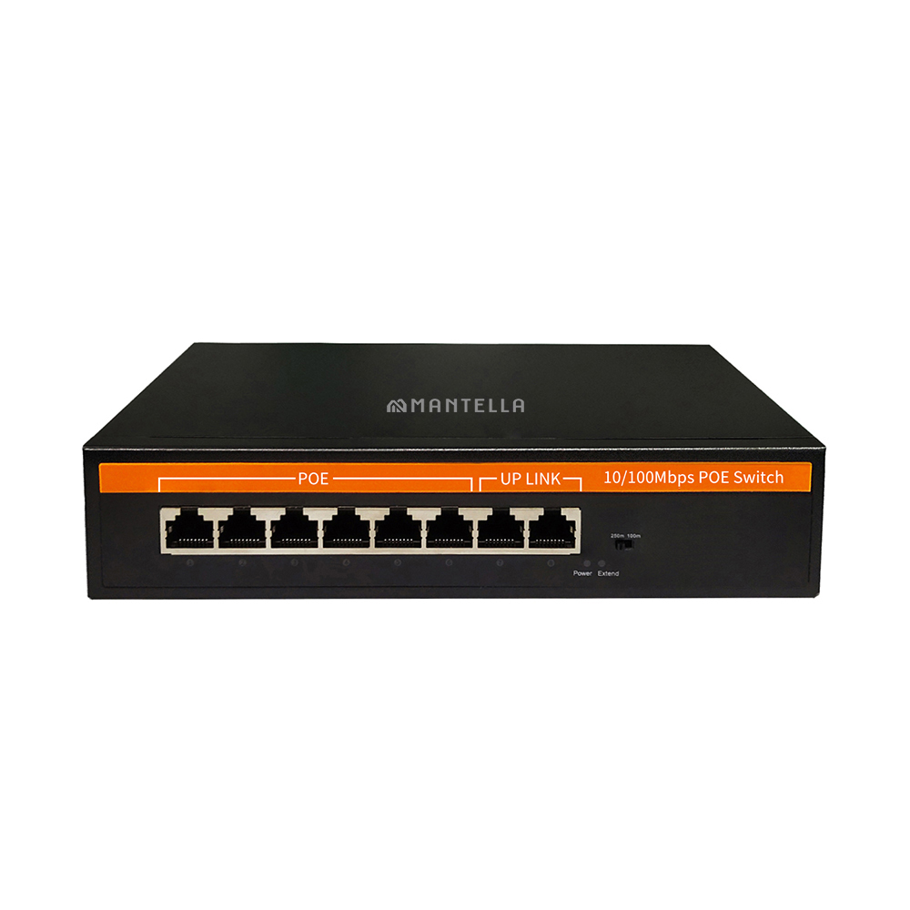 IP POE Коммутатор switch ПОЕ свитч 8 портов 6+2 uplink Mantella 65 W ВАТТ