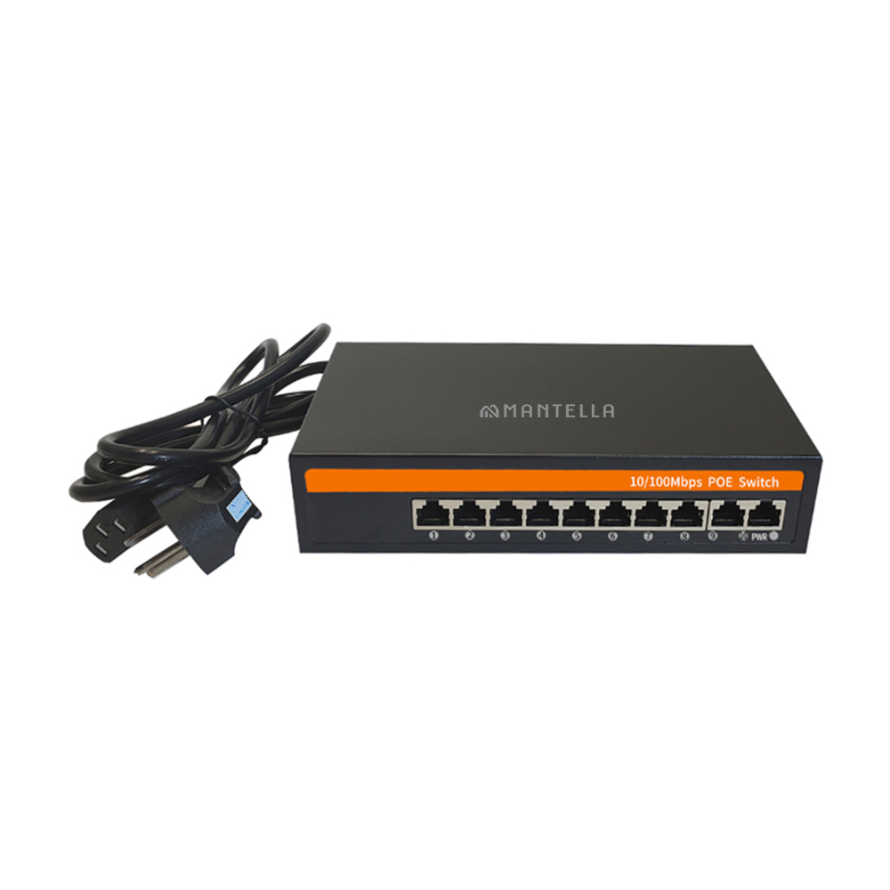 IP POE Коммутатор switch ПОЕ свитч 10 портов 8+2 Mantella 120 W ВАТТ